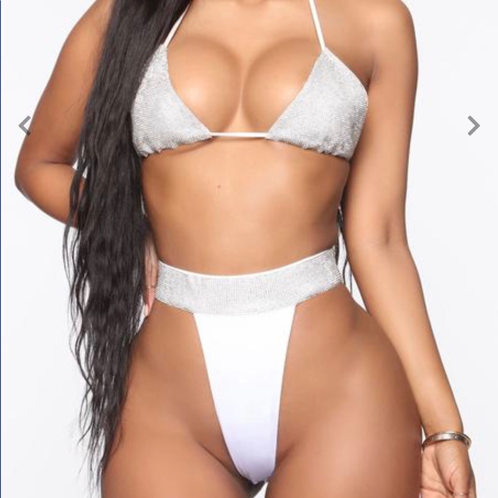 White Rhinestone Bikini